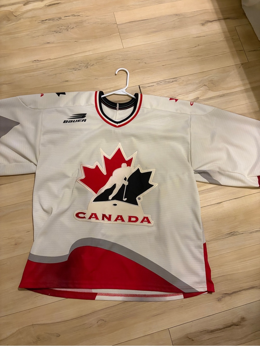 Bauer Canada White Red Black Hockey Jersey